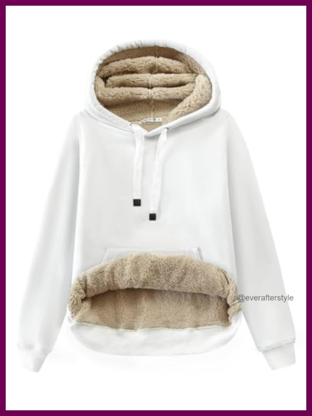 Sherpa Lined Cotton Pullover Hoodie Kangaroo Pocket Kangaroo Hooded Sweatshirt